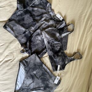 Old Navy Gray Bikini Swimwear